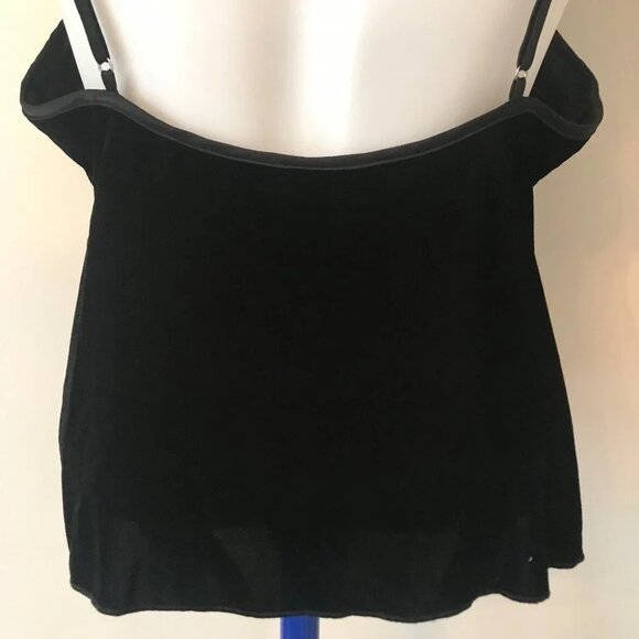 Victoria's Secret Velvet Cami Luxurious Black Ruffle  Straps Top Tank Tee Sz M - Picture 14 of 16
